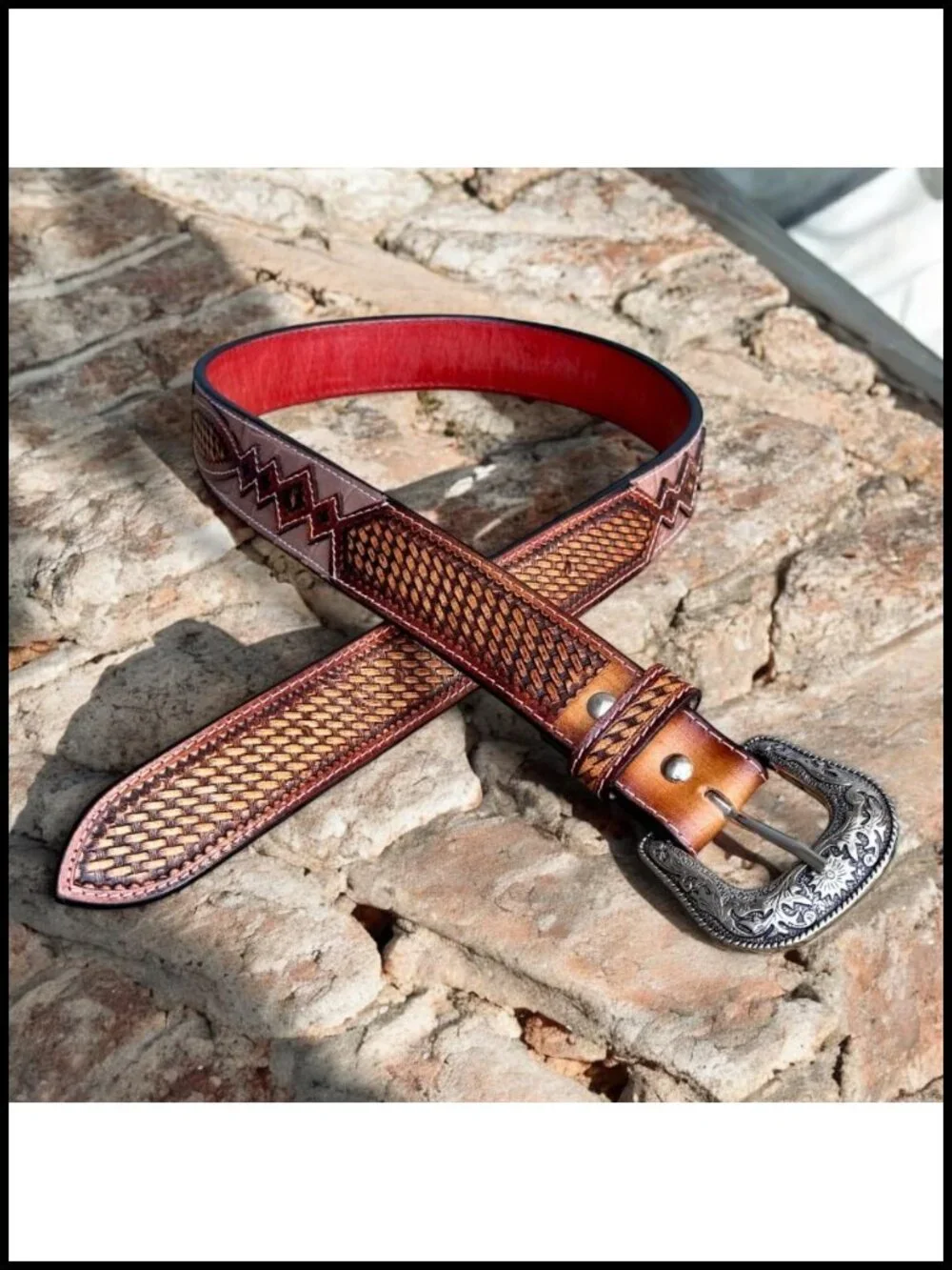 Men's Full Grain Leather Western Belt 1.5